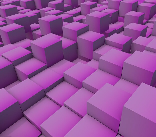 Fondo abstracto en 3D de bloques rosados de extrusión