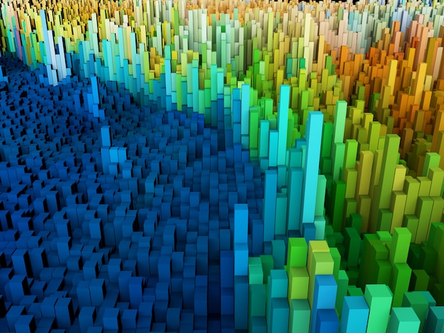 Fondo abstracto en 3D de cubos de colores