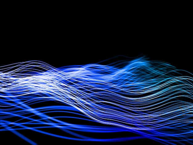 Foto gratuita fondo abstracto 3d con líneas cibernéticas que fluyen