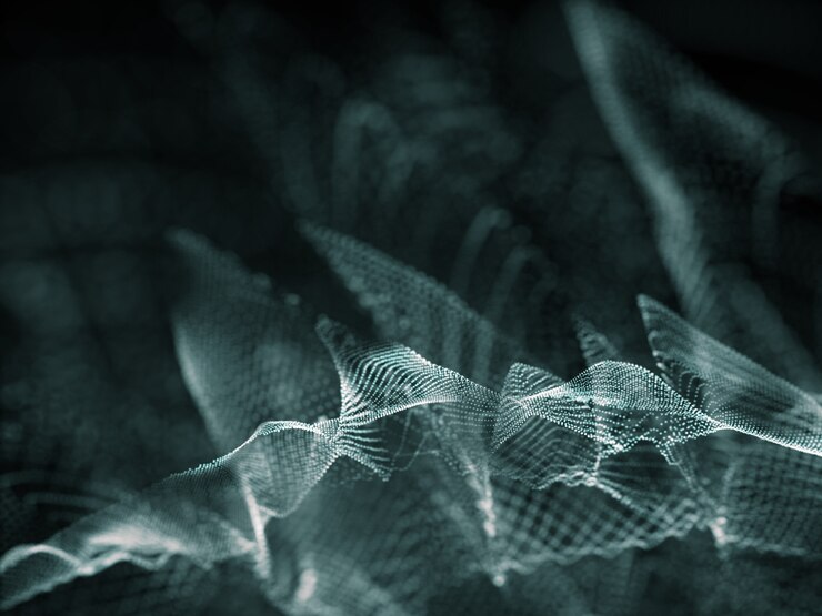 Foto gratuito fondo abstracto en 3d con partículas cibernéticas