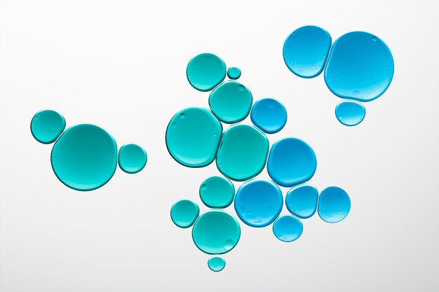 Fondo abstracto azul aceite líquido burbuja macro producto cosmético