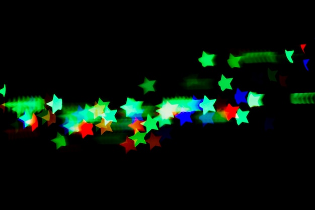 Fondo abstracto bokeh con luces en forma de estrellas