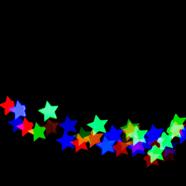 Fondo abstracto bokeh con luces en forma de estrellas