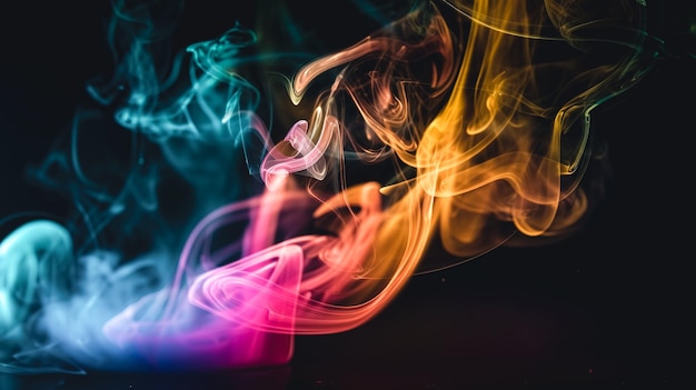 Foto gratuita fondo abstracto con coloridas bocanadas de humo generativo ai