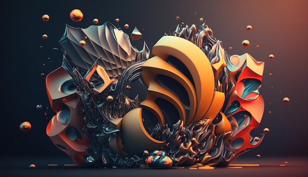 Fondo abstracto colorido 3d Ai generativo
