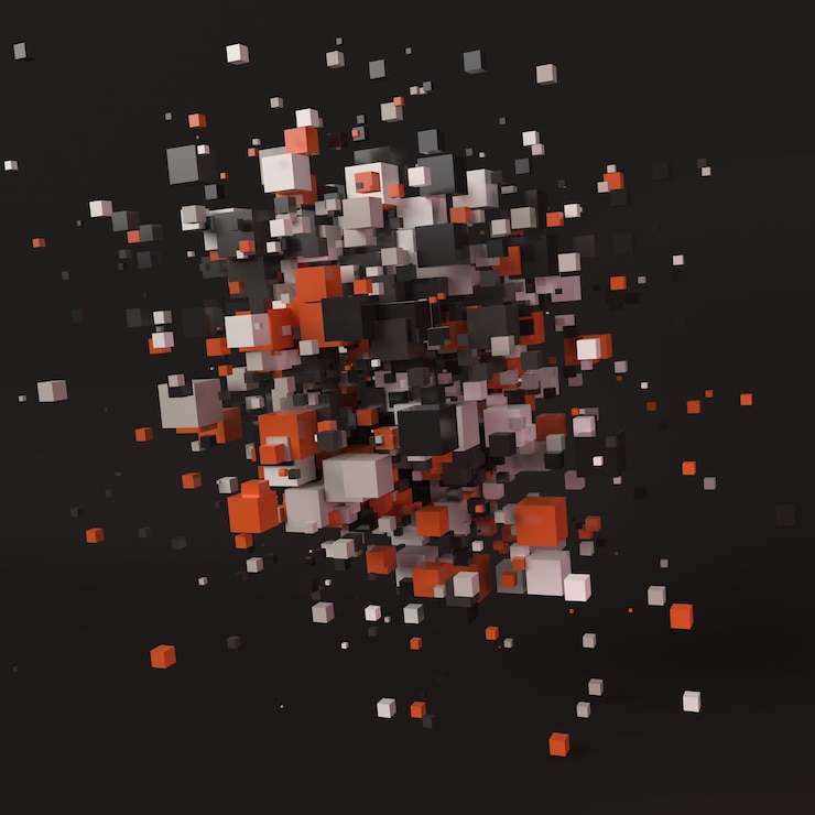 Foto gratuito fondo abstracto de cubos explosivos