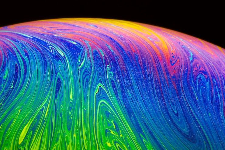 Foto gratuito fondo abstracto con esfera verde y púrpura