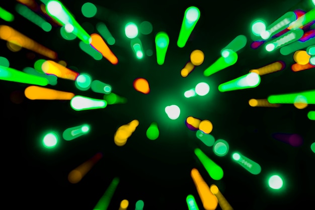 Fondo abstracto de luces verdes neon