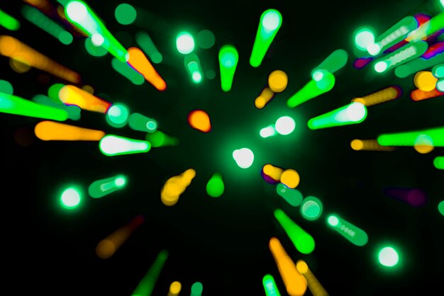 Fondo abstracto de luces verdes neon