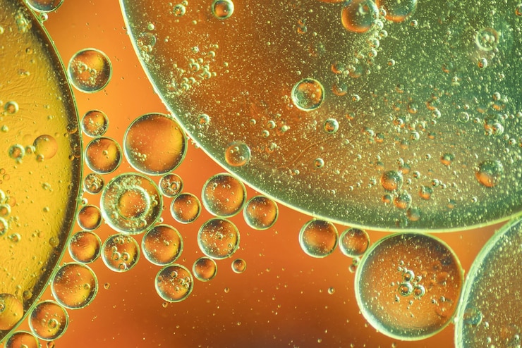 Foto gratuito fondo abstracto naranja oscuro con burbujas
