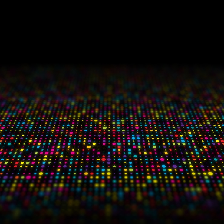 Foto gratuito fondo abstracto de puntos tecnológicos multicolores