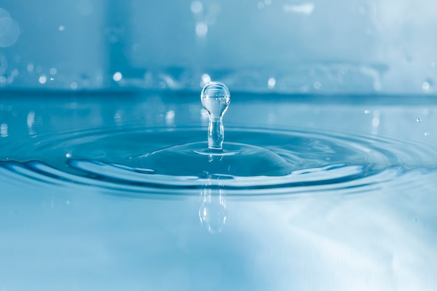 Fondo de agua y gota cayendo