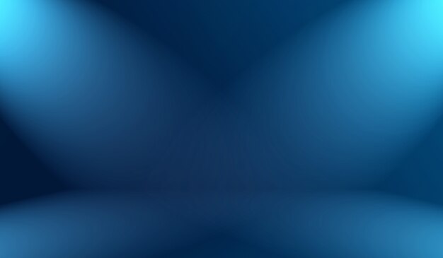 Fondo azul degradado de lujo abstracto. Azul oscuro liso con banner de estudio de viñeta negra.
