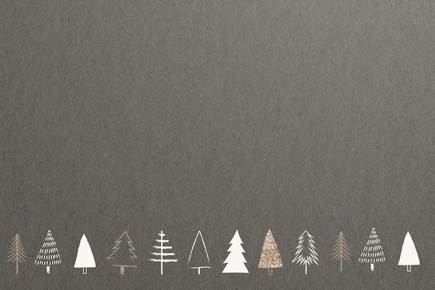 Foto gratuita fondo de banner de redes sociales de árbol de navidad de oro mínimo con espacio de diseño