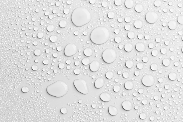 Fondo blanco, diseño de textura de gotas de agua