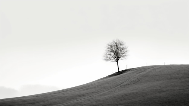 Fondo blanco y negro con árbol