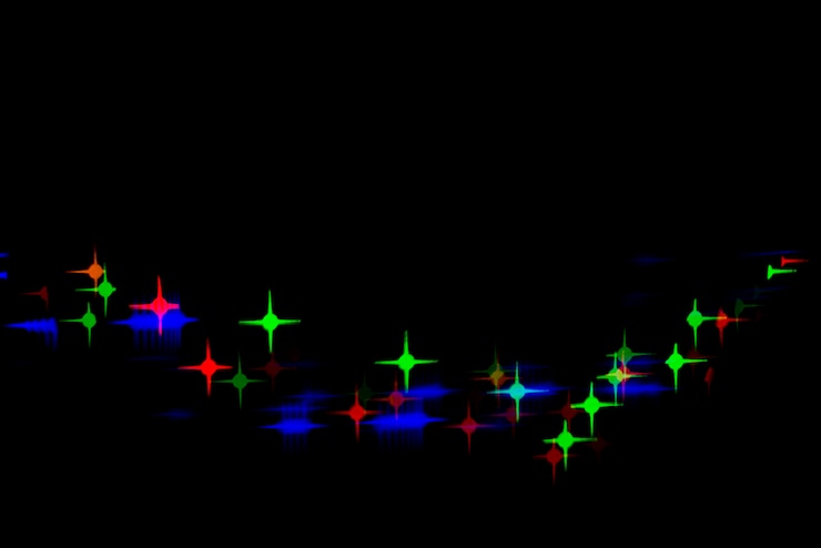 Foto gratuito fondo bokeh abstracto con luces en forma de estrella