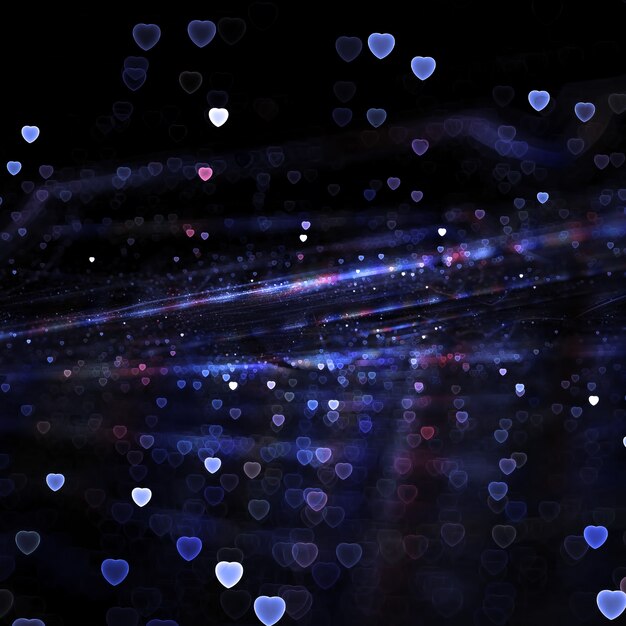 Fondo bokeh de corazones azules