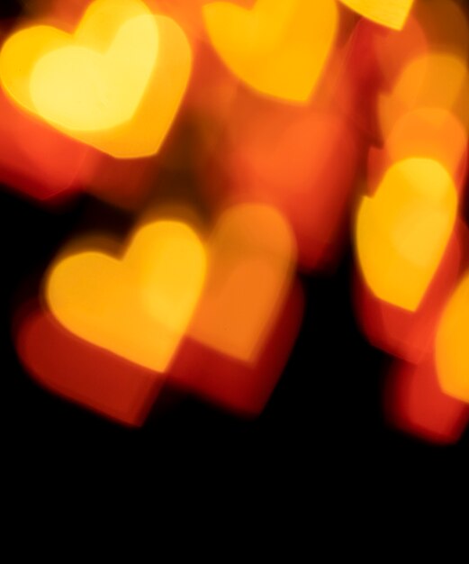 Fondo bokeh corazones rojos