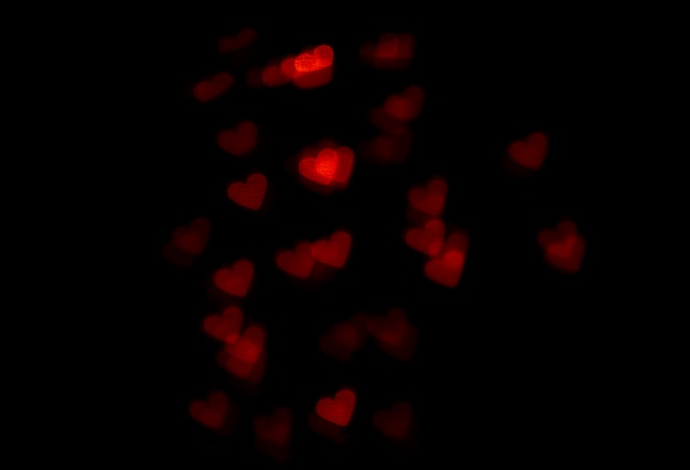 Fondo bokeh corazones rojos