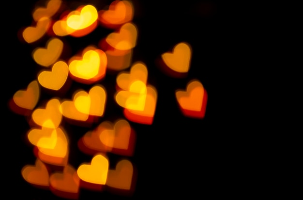 Fondo bokeh corazones rojos