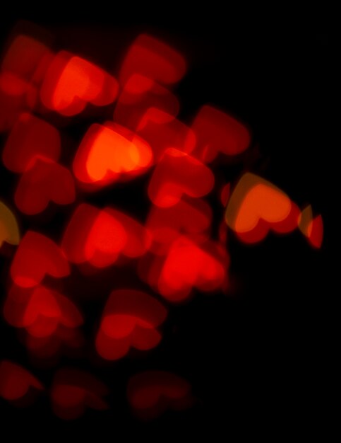 Fondo bokeh corazones rojos