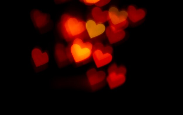 Fondo bokeh corazones rojos