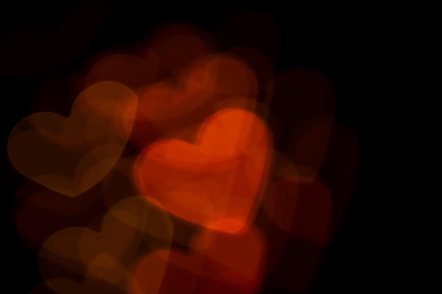 Fondo bokeh corazones rojos