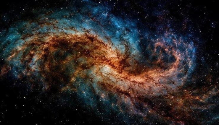 Foto gratuito fondo de campo de estrellas resplandeciente abstracto y futurista generado por ia