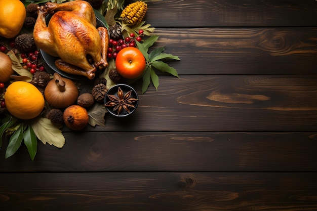 Foto gratuita fondo de cena navideña de pavo asado