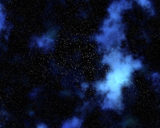 Fondo de cielo nocturno con nebula y estrellas
