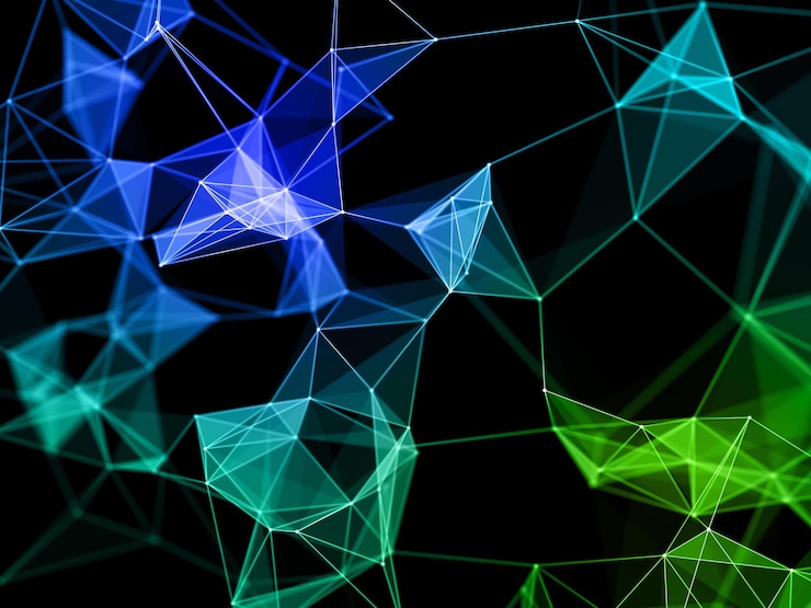 Foto gratuito fondo de comunicaciones de red 3d con diseño de baja poli