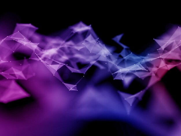 Fondo de comunicaciones de red abstracto 3D con diseño de plexo