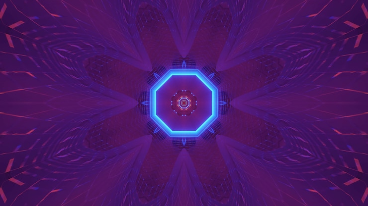 Foto gratuito fondo cósmico con luces láser de colores púrpura y azul, perfecto para un fondo de pantalla digital