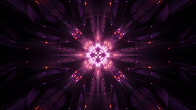 Fondo cósmico con luces láser de neón de colores, perfecto para un fondo de pantalla digital