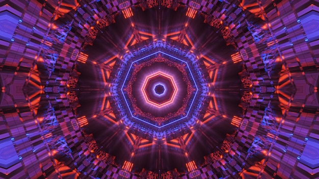 Fondo cósmico con luces láser de neón de colores