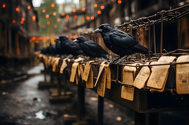 Foto gratuita el fondo del cuervo negro de halloween