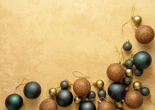 Fondo decorativo con bolas de navidad