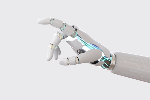 Fondo de dedo de mano cyborg, tecnología de inteligencia artificial
