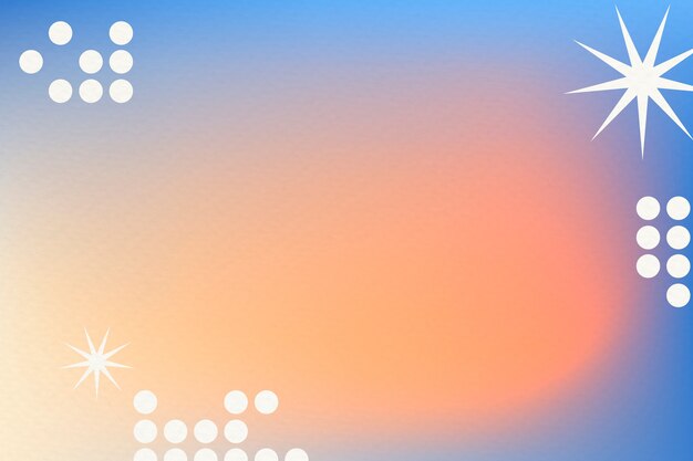 Fondo degradado naranja en estilo memphis abstracto con borde funky
