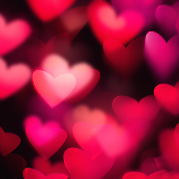 Foto gratuita fondo del día de san valentín con luces bokeh en forma de corazón