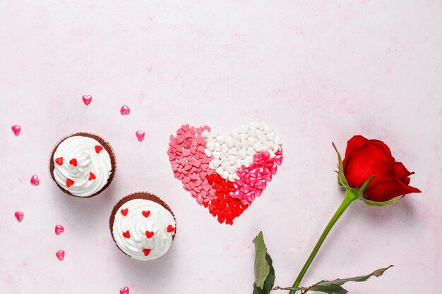 Fondo del día de San Valentín, tarjeta del día de San Valentín con rosas