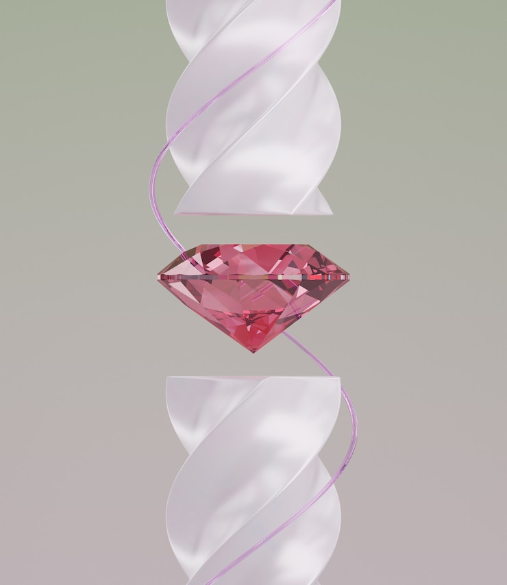 Foto gratuito fondo de diamante rosa con formas espirales