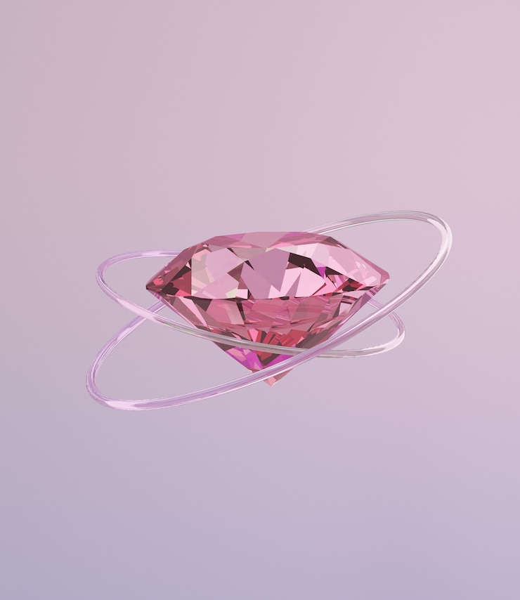 Foto gratuito fondo de diamantes rosados y círculos brillantes