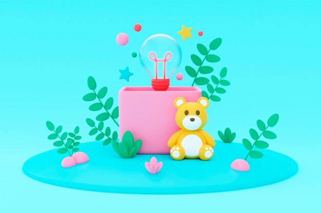 fondo de dibujos animados 3d para niños