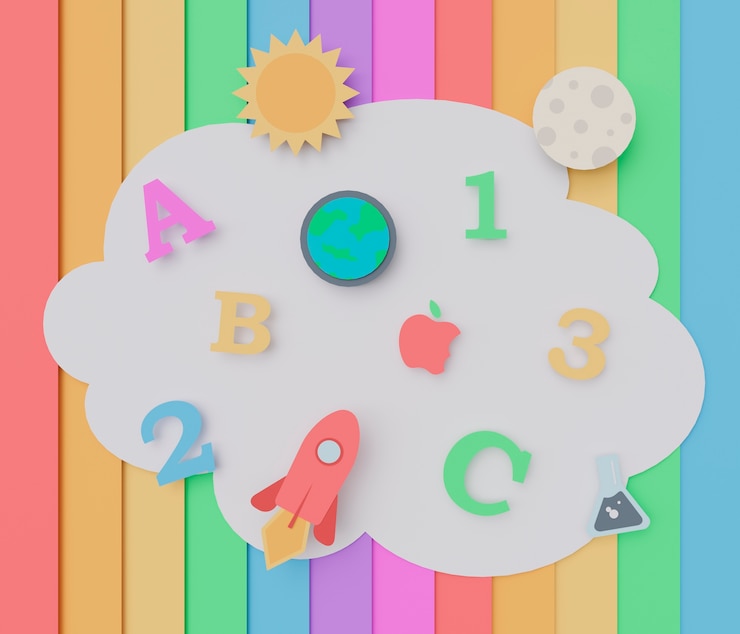Foto gratuito fondo de dibujos animados en 3d para niños