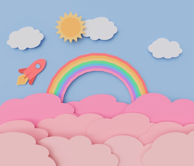 Fondo de dibujos animados en 3D para niños