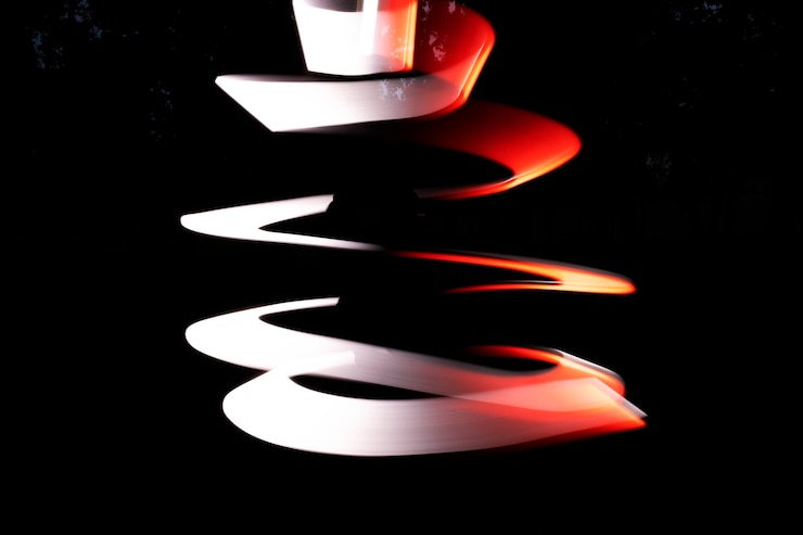 Foto gratuito fondo dinámico de luces blancas y rojas.