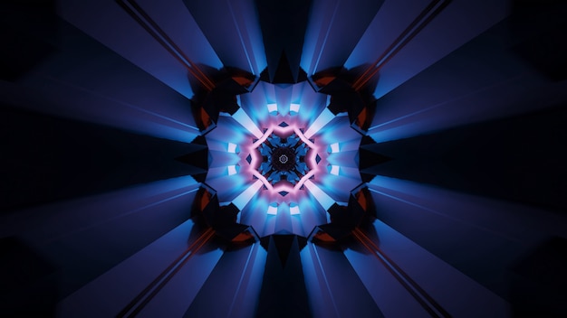 Fondo de efectos de luz de fiesta caleidoscópicos futuristas abstractos con luces de neón