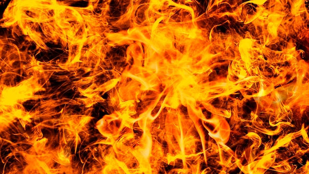 Fondo de escritorio de fuego abstracto, imagen realista de llama ardiente